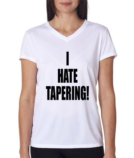 Running - I Hate Tapering - NB Ladies White Short Sleeve Shirt
